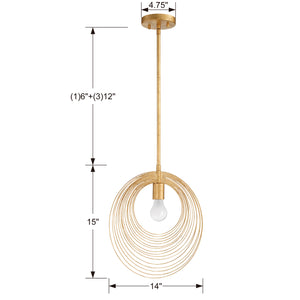 Crystorama - DOR-B7701-RG - One Light Pendant - Doral - Renaissance Gold