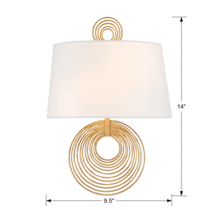 Crystorama - DOR-B7702-RG - Two Light Wall Sconce - Doral - Renaissance Gold