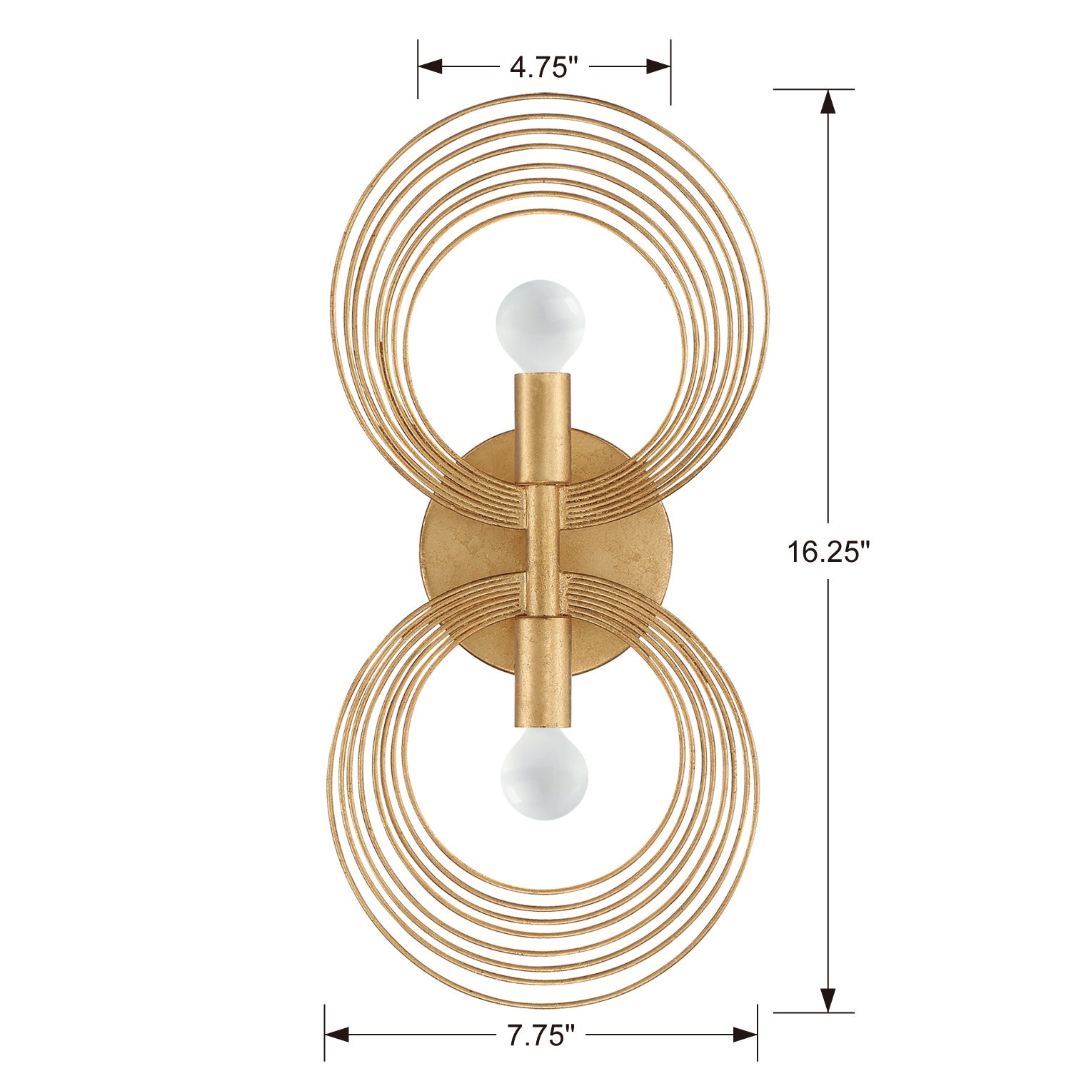 Crystorama - DOR-B7722-RG - Two Light Wall Sconce - Doral - Renaissance Gold