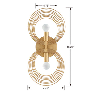 Crystorama - DOR-B7722-RG - Two Light Wall Sconce - Doral - Renaissance Gold