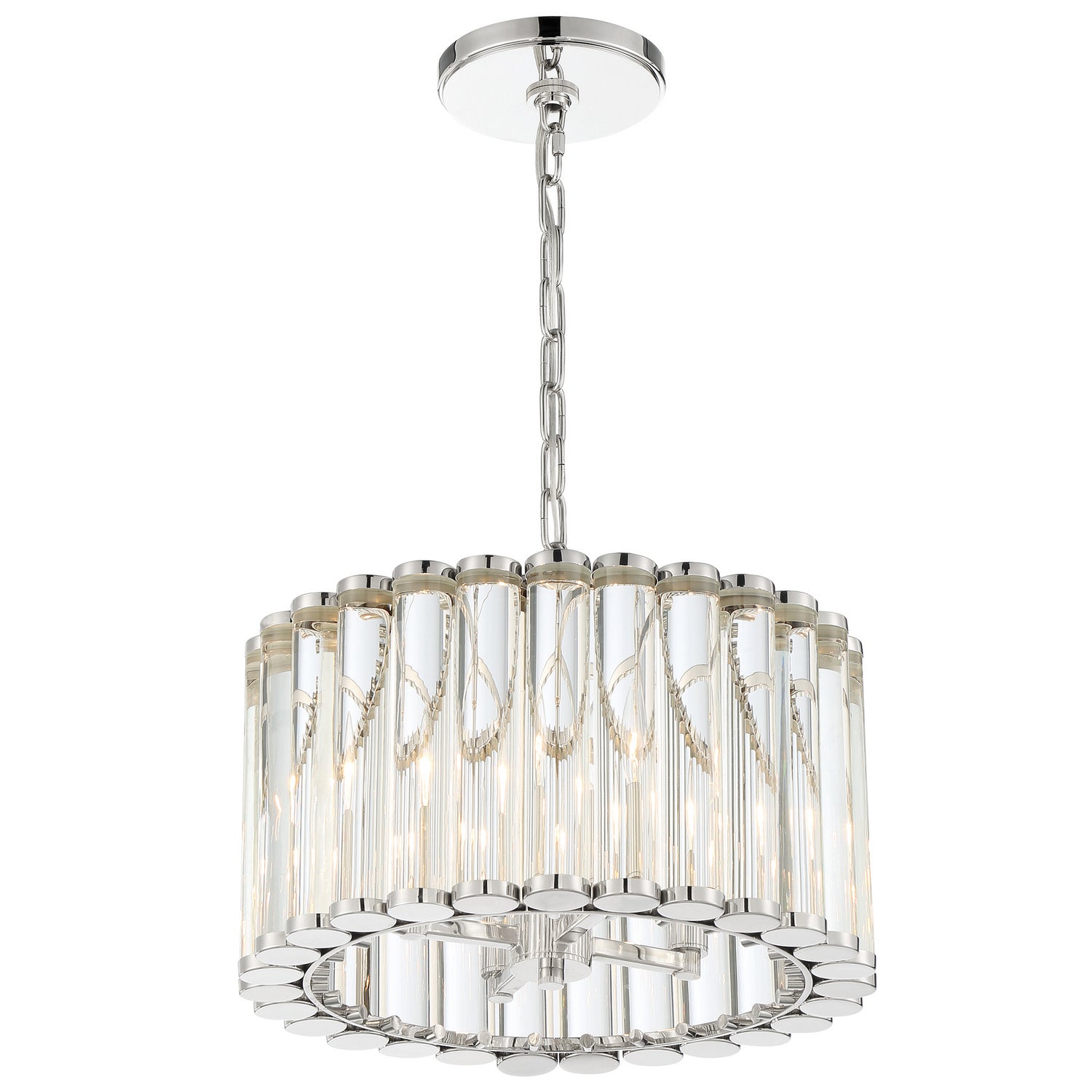 Crystorama - ELL-B3004-PN - Four Light Pendant - Elliot - Polished Nickel