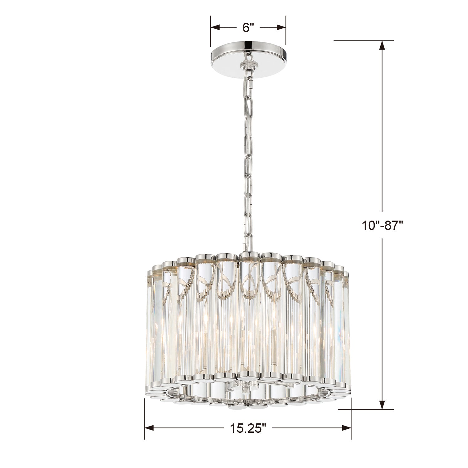 Crystorama - ELL-B3004-PN - Four Light Pendant - Elliot - Polished Nickel