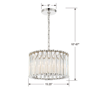 Crystorama - ELL-B3004-PN - Four Light Pendant - Elliot - Polished Nickel