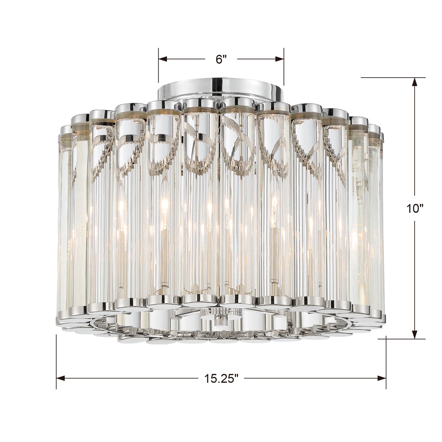 Crystorama - ELL-B3004-PN_CEILING - Four Light Semi Flush Mount - Elliot - Polished Nickel