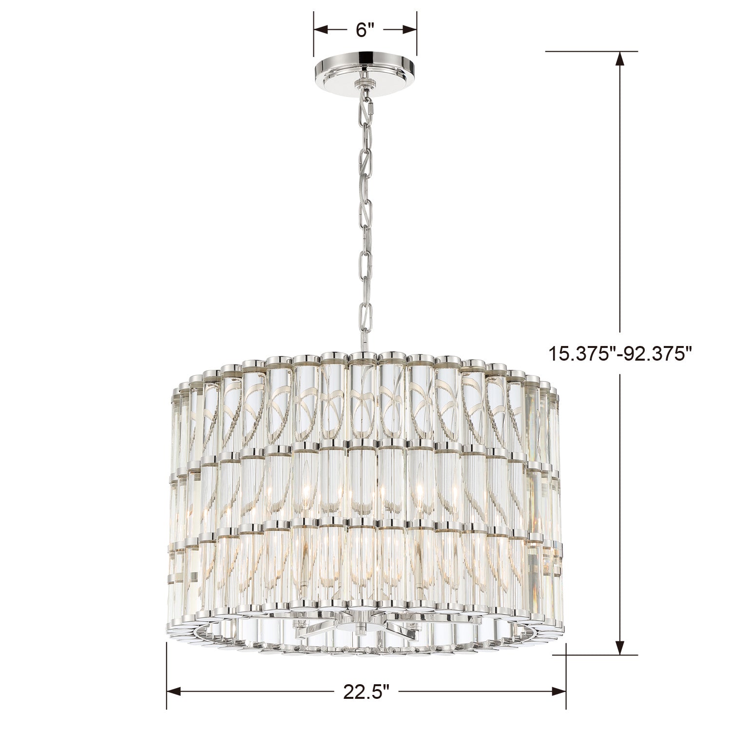 Crystorama - ELL-B3006-PN - Six Light Chandelier - Elliot - Polished Nickel