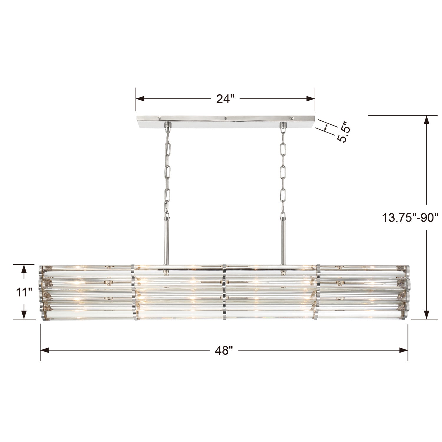 Crystorama - ELL-B3007-PN - Six Light Chandelier - Elliot - Polished Nickel