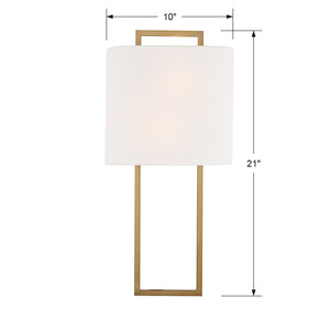 Crystorama - FRE-422-VG - Two Light Wall Sconce - Fremont - Vibrant Gold