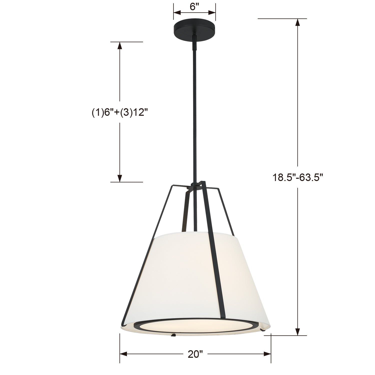 Crystorama - FUL-904-BK - Three Light Pendant - Fulton - Black