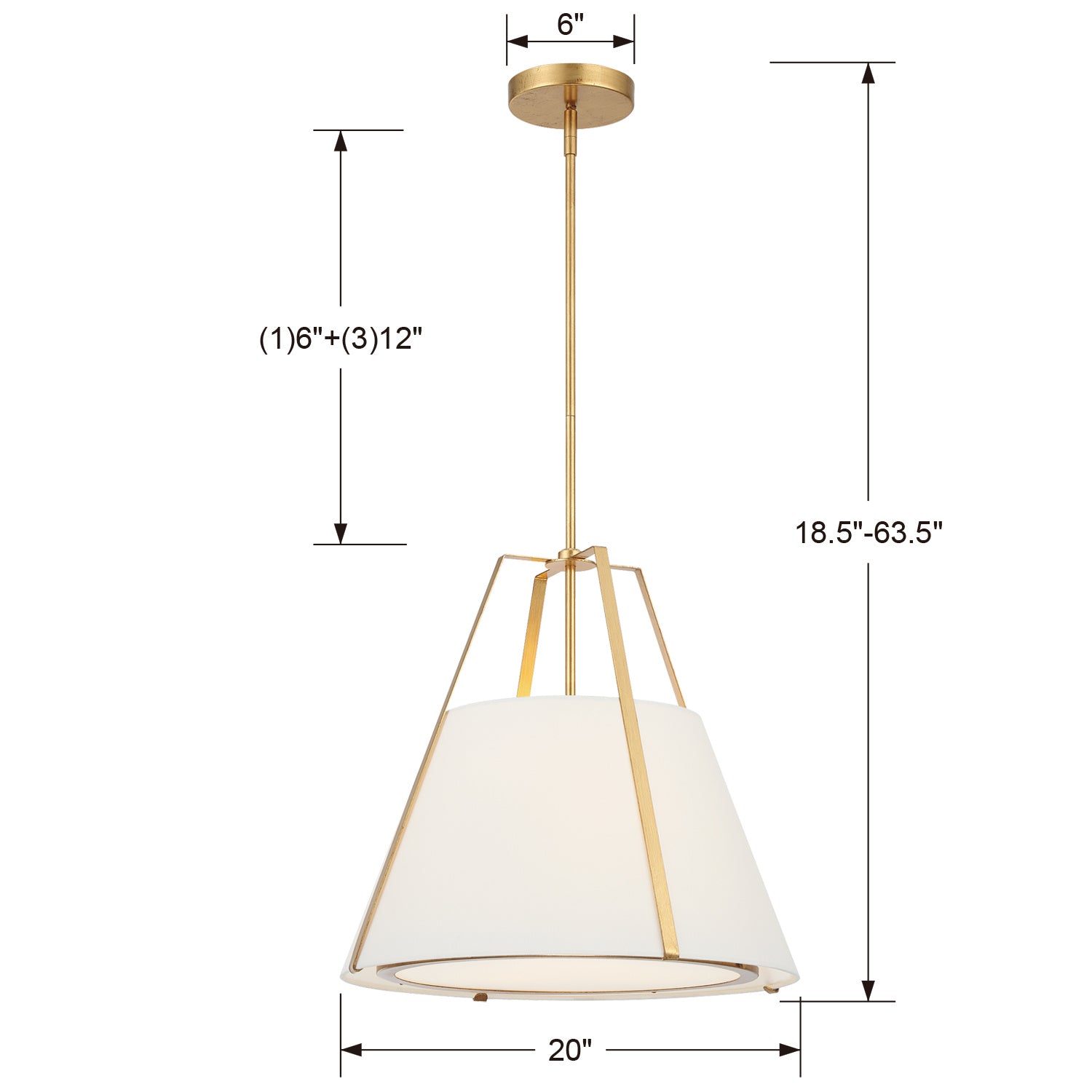 Crystorama - FUL-904-GA - Three Light Pendant - Fulton - Antique Gold