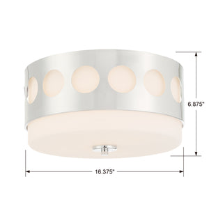 Crystorama - KIR-B8100-PN - Two Light Flush Mount - Kirby - Polished Nickel