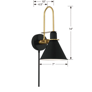 Crystorama - MED-B5501-MK - One Light Wall Sconce - Medford - Matte Black