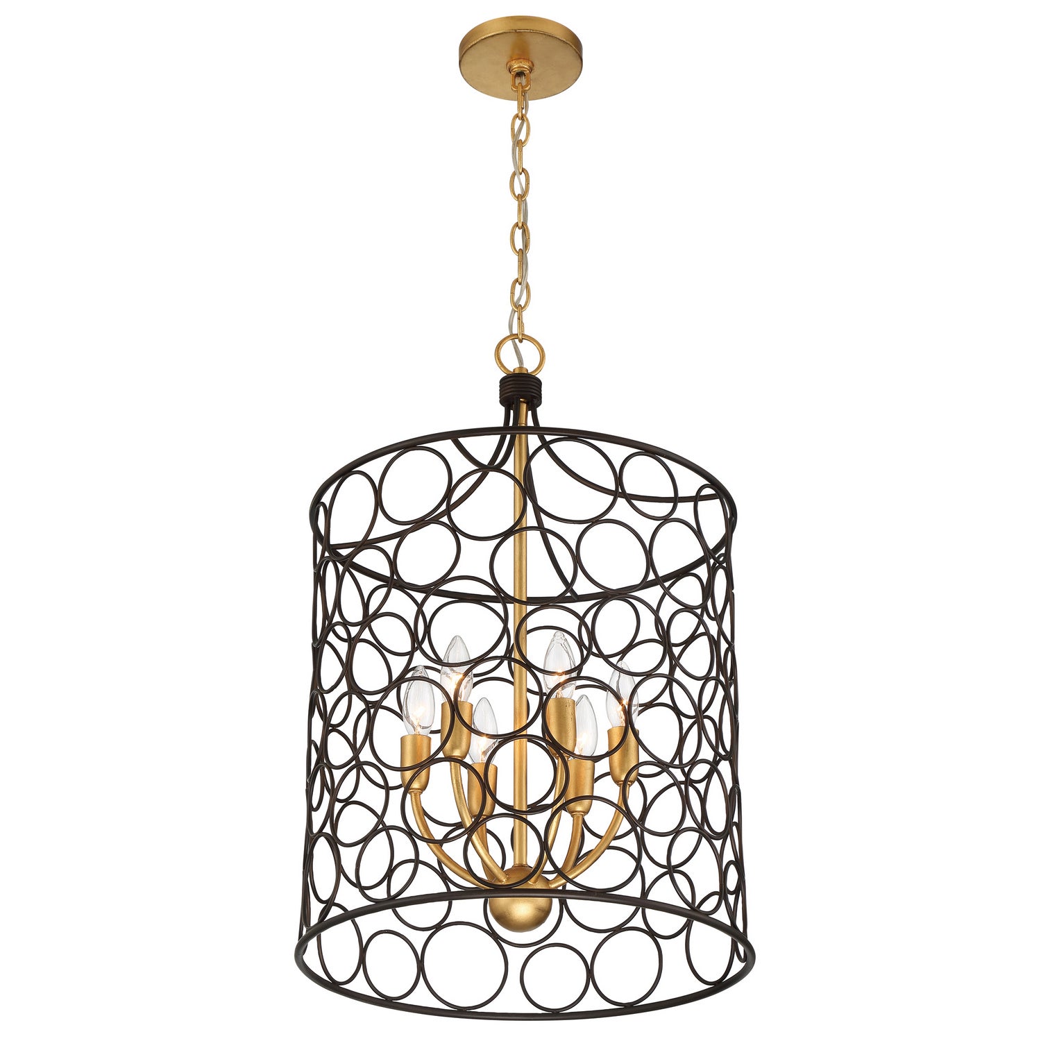 Crystorama - STM-B5106-BZ-GA - Six Light Mini Chandelier - Stemmons - Bronze / Antique Gold