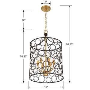 Crystorama - STM-B5106-BZ-GA - Six Light Mini Chandelier - Stemmons - Bronze / Antique Gold