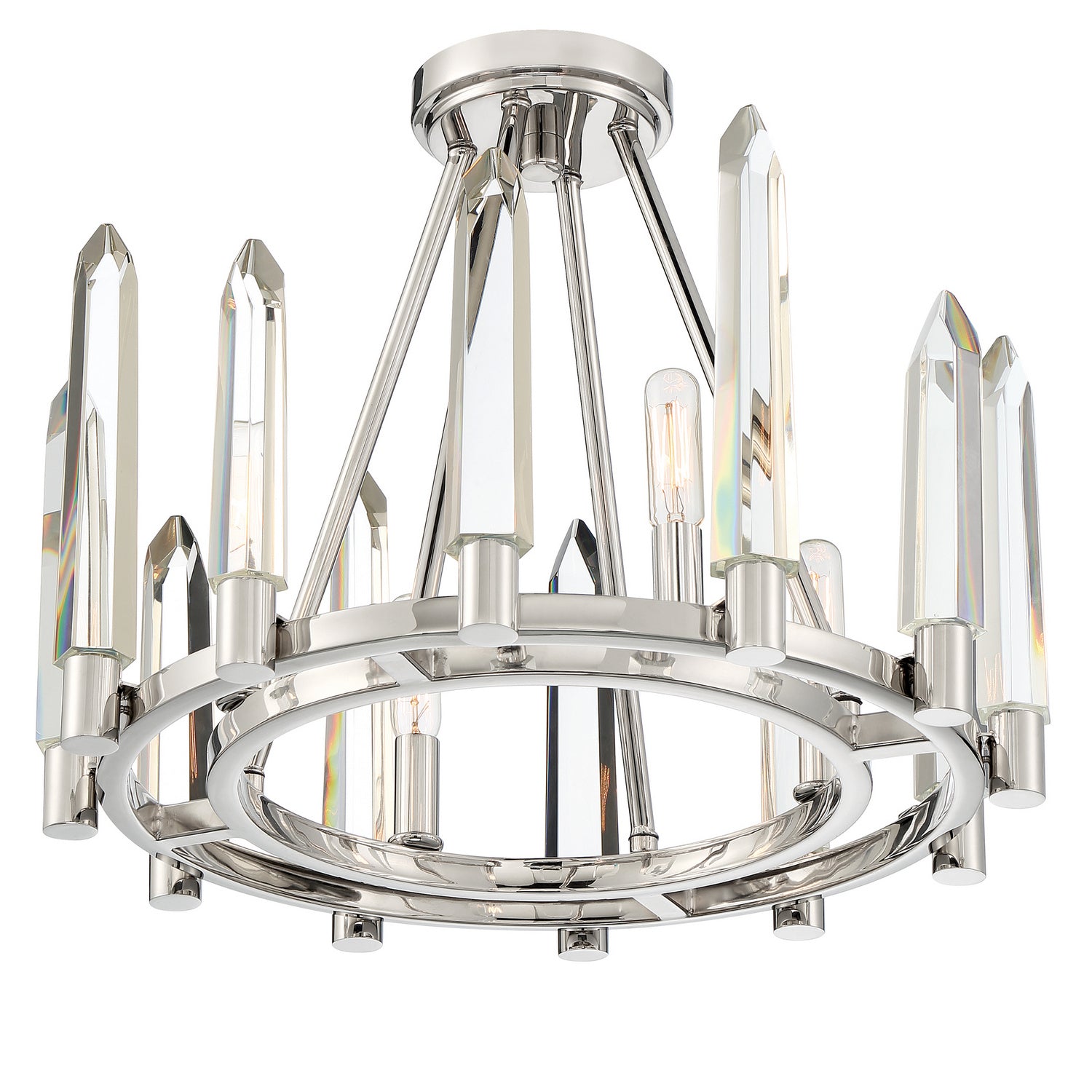 Crystorama - WAT-B2004-PN - Four Light Semi Flush Mount - Watson - Polished Nickel