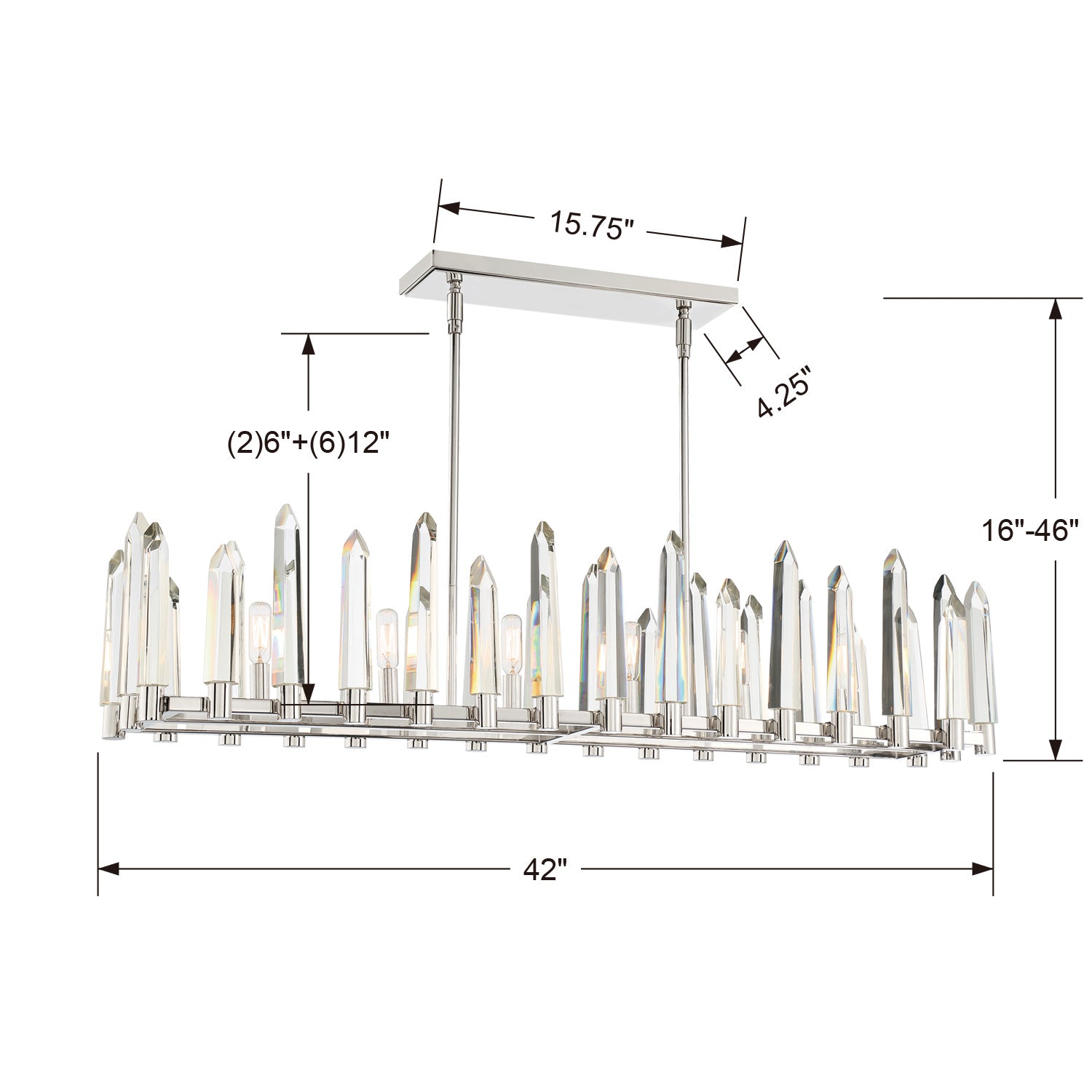 Crystorama - WAT-B2006-PN - Six Light Chandelier - Watson - Polished Nickel