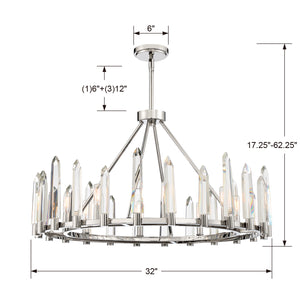 Crystorama - WAT-B2008-PN - Eight Light Chandelier - Watson - Polished Nickel