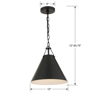 Crystorama - XAV-B8301-MK - One Light Pendant - Xavier - Matte Black