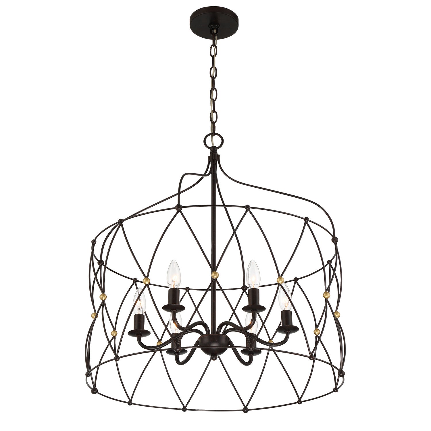 Crystorama - ZUC-A9035-EB-GA - Six Light Chandelier - Zucca - English Bronze / Antique Gold