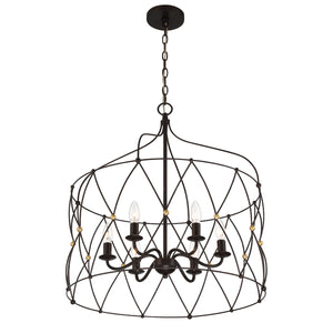 Crystorama - ZUC-A9035-EB-GA - Six Light Chandelier - Zucca - English Bronze / Antique Gold