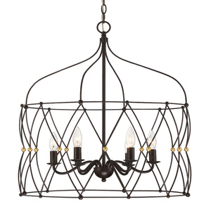 Crystorama - ZUC-A9035-EB-GA - Six Light Chandelier - Zucca - English Bronze / Antique Gold