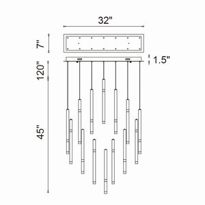 CWI Lighting - 1262P32-14-101 - LED Chandelier - Flute - Black