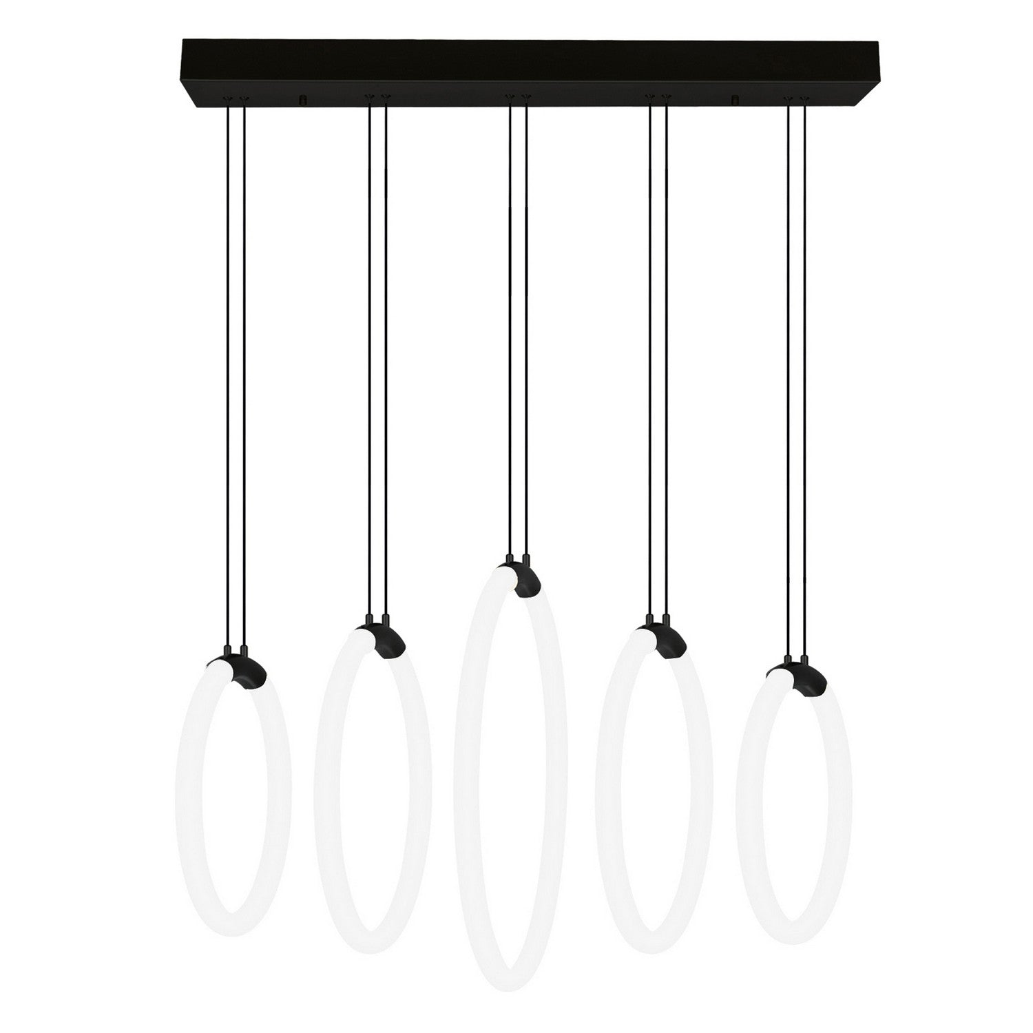 CWI Lighting - 1273P23-5-101-RC - LED Chandelier - Hoops - Black