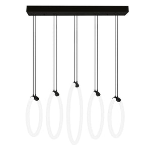 CWI Lighting - 1273P23-5-101-RC - LED Chandelier - Hoops - Black