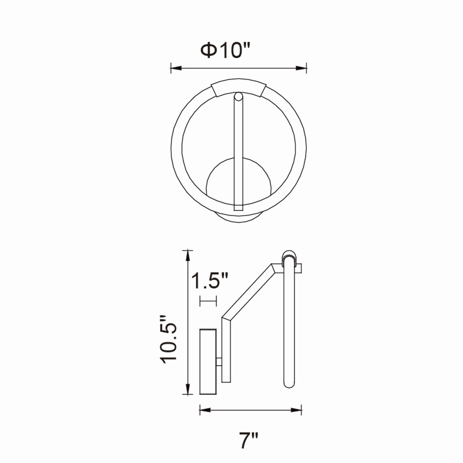 CWI Lighting - 1273W10-1-101 - LED Wall Sconce - Hoops - Black