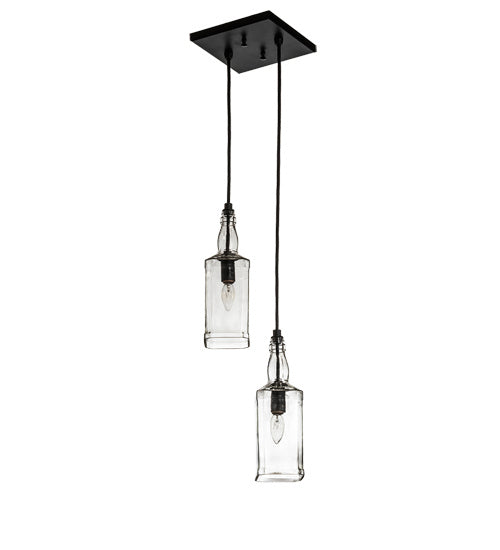 Meyda Tiffany - 234852 - Two Light Pendant - Bourbon Bottle - Solar Black