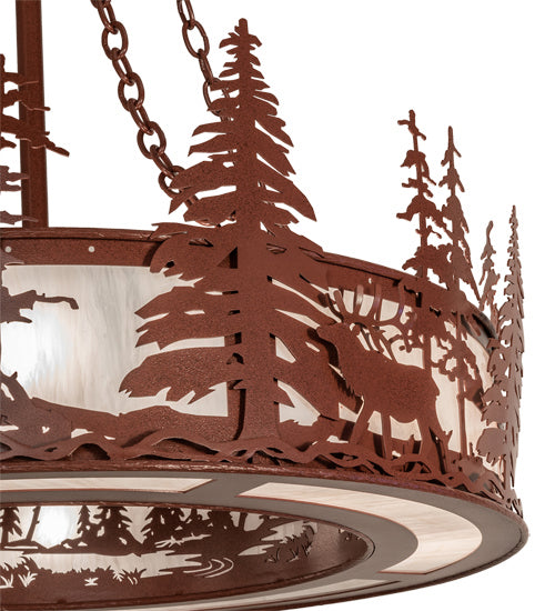 Meyda Tiffany - 238683 - Eight Light Pendant - Elk At Dusk - Rust