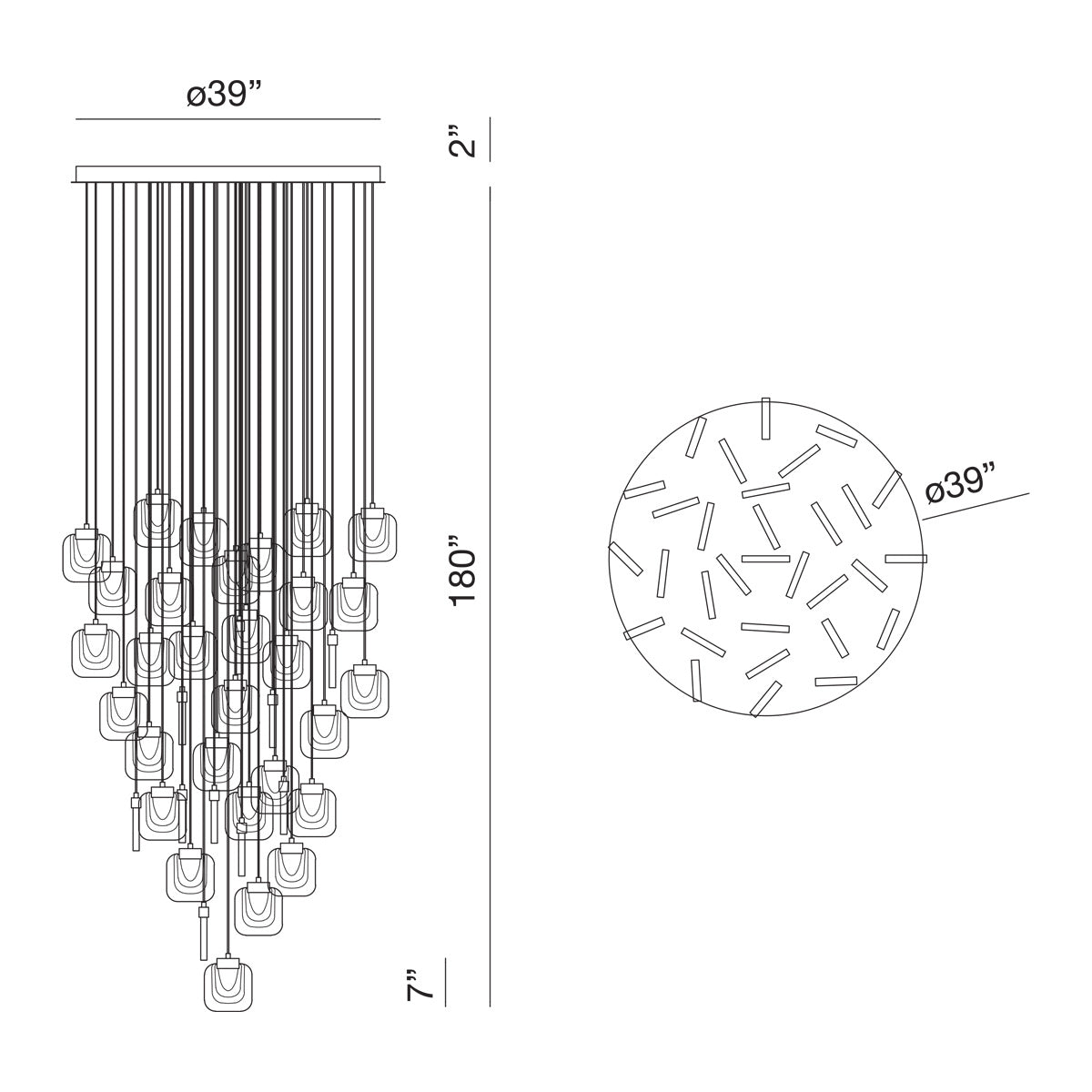 Eurofase - 37193-020 - PAGET-CHD-31LT-39IN-CHR-CL - PAGET - Chrome
