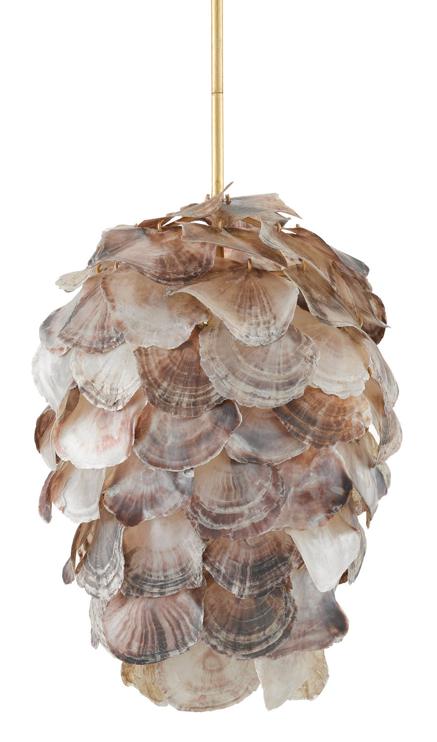 Currey and Company - 9000-0736 - One Light Pendant - Cruselle - Contemporary Gold Leaf/Painted Gold/Natural Shell