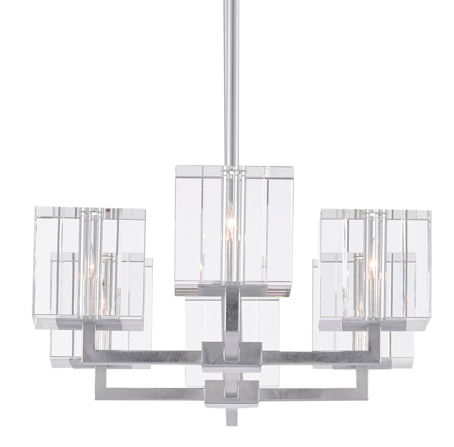 Currey and Company - 9000-0747 - Six Light Chandelier - Valerio - Silver Leaf