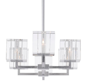 Currey and Company - 9000-0747 - Six Light Chandelier - Valerio - Silver Leaf