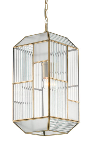 Currey and Company - 9000-0749 - One Light Pendant - Bardolph - Antique Brass/Clear