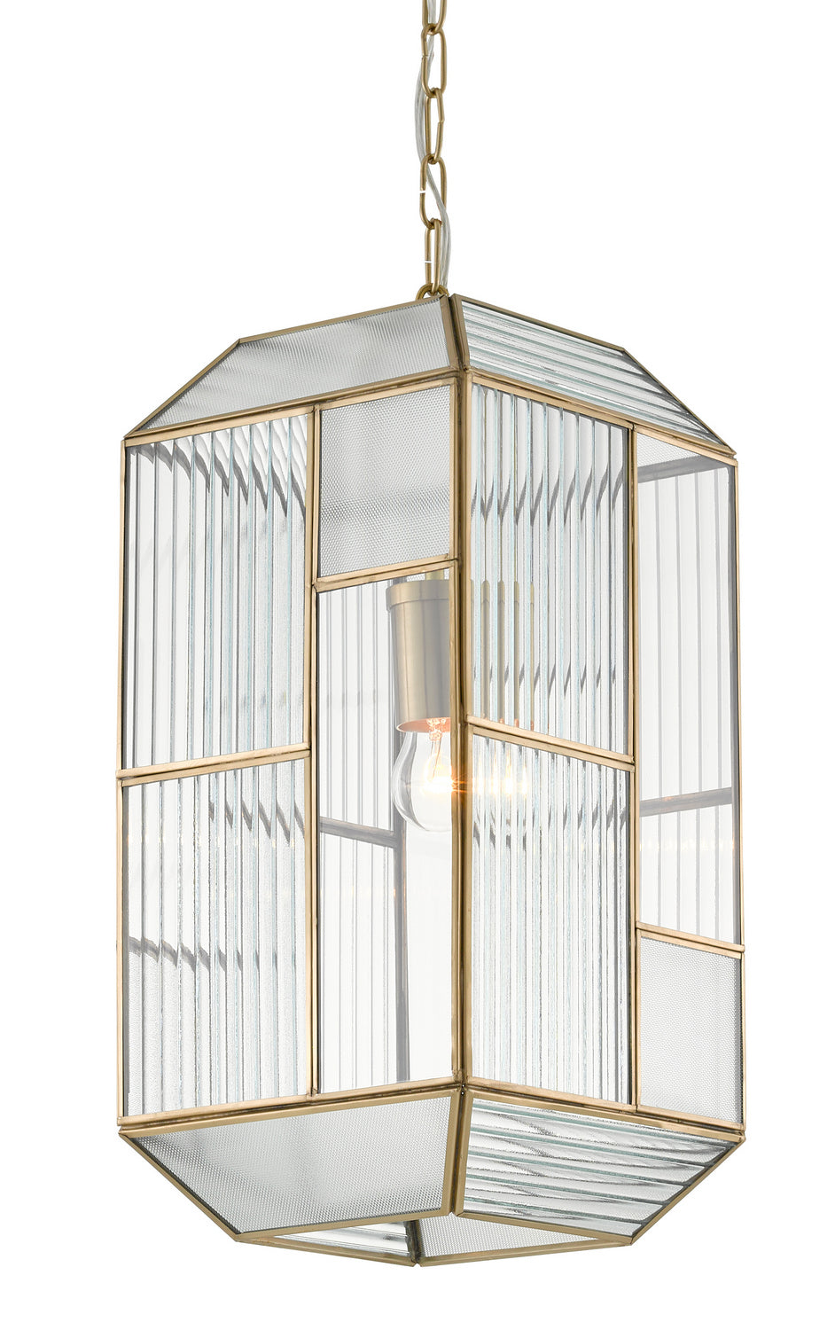 Currey and Company - 9000-0749 - One Light Pendant - Bardolph - Antique Brass/Clear