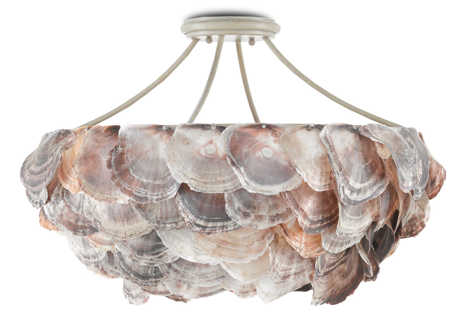 Currey and Company - 9000-0755 - Six Light Chandelier - Seahouse - Smokewood/Natural Shell