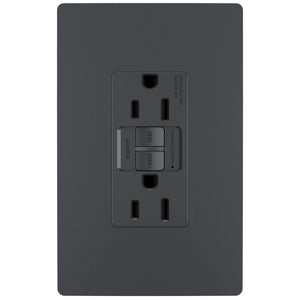 Legrand - 1597TRGCC4 - Tamper-Resistant 15A Duplex Self-Test GFCI Receptacles with SafeLock Protection - radiant - Graphite