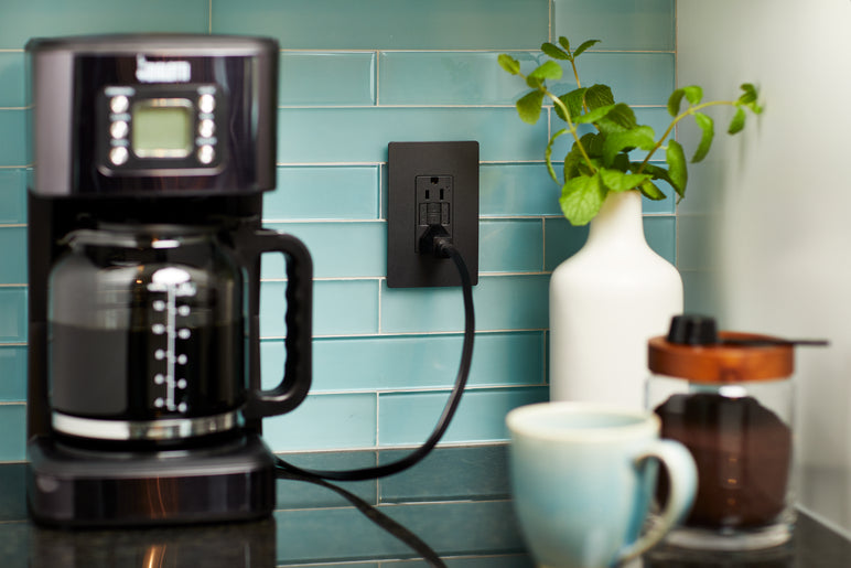 Legrand - 1597TRGCC4 - Tamper-Resistant 15A Duplex Self-Test GFCI Receptacles with SafeLock Protection - radiant - Graphite
