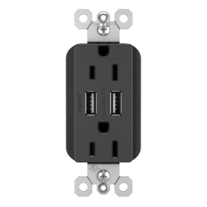 Legrand - TM826USBGCCV4 - 15A Tamper-Resistant USB Outlet - radiant - Graphite