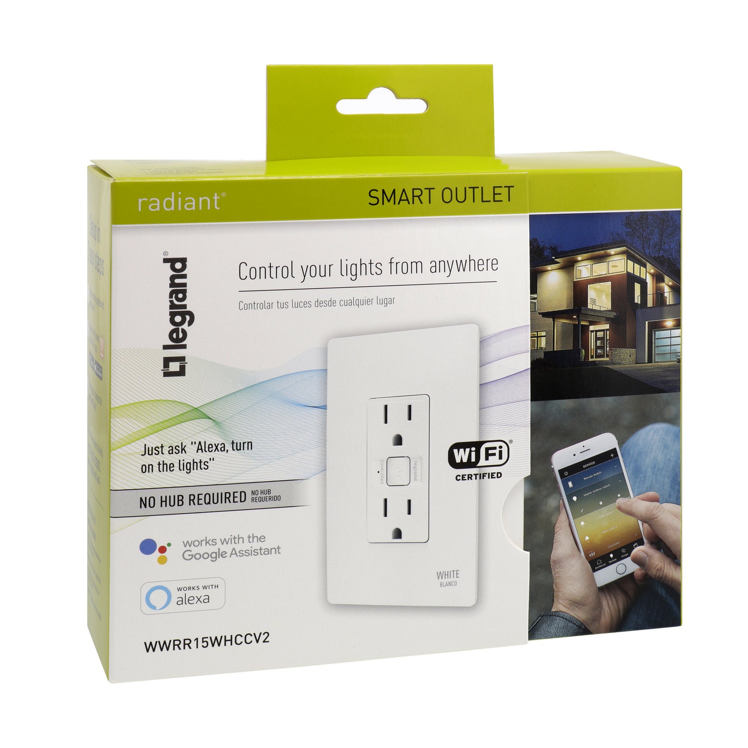 Legrand - WWRR15WHCCV2 - Smart Outlet - Wi-Fi - radiant - White