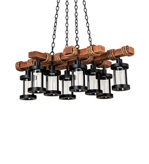 Meyda Tiffany - 237422 - LED Chandelier - Wood Beam - Textured Black/American Walnut