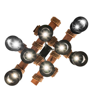 Meyda Tiffany - 237422 - LED Chandelier - Wood Beam - Textured Black/American Walnut