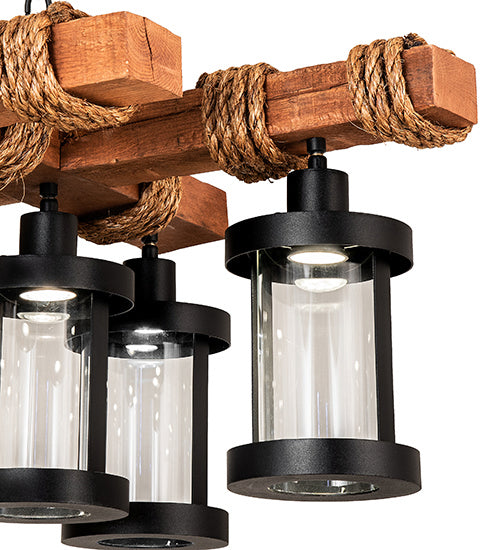 Meyda Tiffany - 237422 - LED Chandelier - Wood Beam - Textured Black/American Walnut