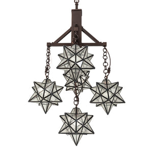 Meyda Tiffany - 237620 - Five Light Chandelier - Moravian Star - Mahogany Bronze