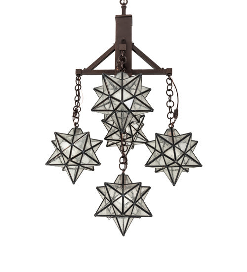 Meyda Tiffany - 237620 - Five Light Chandelier - Moravian Star - Mahogany Bronze