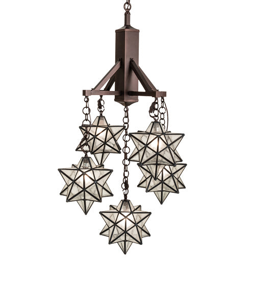 Meyda Tiffany - 237620 - Five Light Chandelier - Moravian Star - Mahogany Bronze