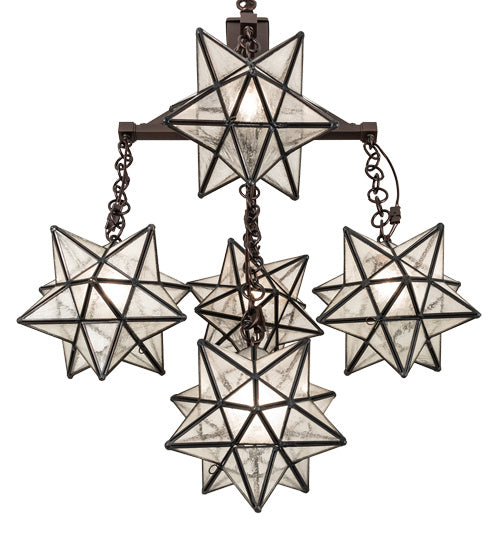 Meyda Tiffany - 237620 - Five Light Chandelier - Moravian Star - Mahogany Bronze