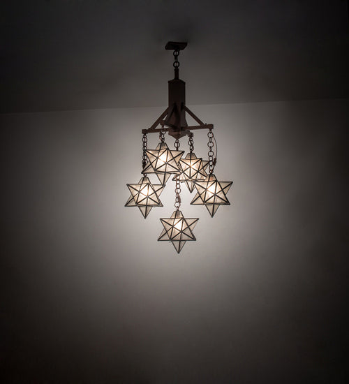 Meyda Tiffany - 237620 - Five Light Chandelier - Moravian Star - Mahogany Bronze