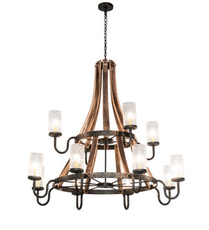 Meyda Tiffany - 238765 - 12 Light Chandelier - Barrel Stave - Golden Bronze